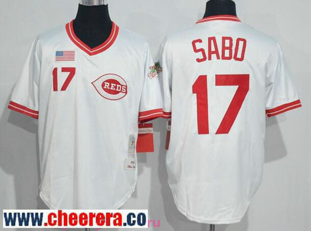 Chris Sabo Cincinnati Reds white Throwback jersey