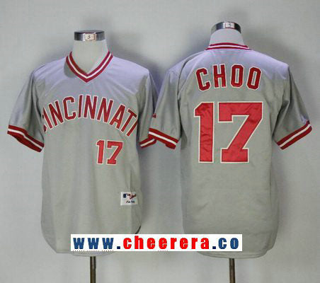 Shin-Soo Choo Cincinnati Reds gray Cooperstown jersey