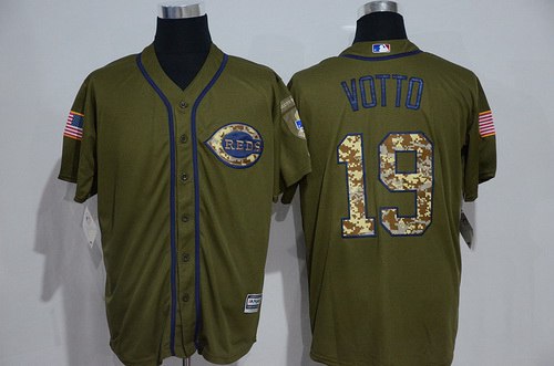 Joey Votto Cincinnati Reds green Salute To Service jersey