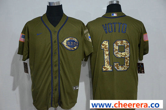 Joey Votto Cincinnati Reds olive jersey