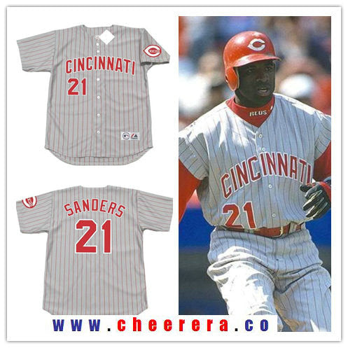 Deion Sanders Cincinnati Reds gray Throwback jersey