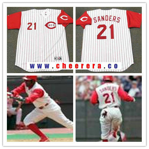 Deion Sanders Cincinnati Reds white Throwback jersey