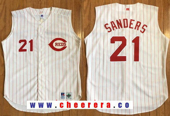 Deion Sanders Cincinnati Reds white Throwback jersey