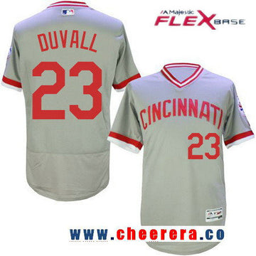 Adam Duvall Cincinnati Reds gray jersey