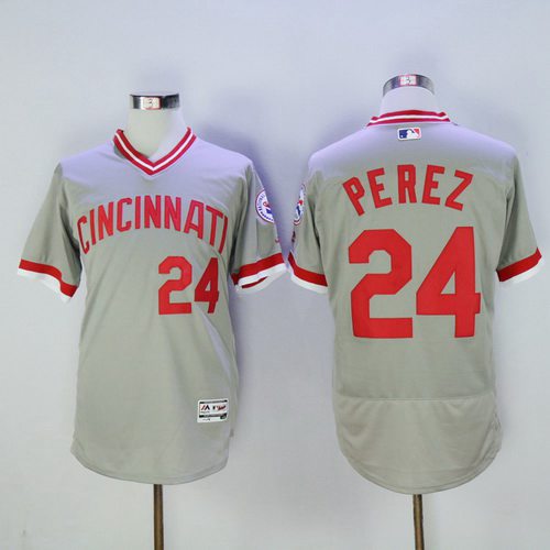 Tony Perez Cincinnati Reds gray jersey