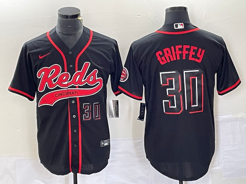 Ken Griffey Jr Number Cincinnati Reds black City Connect jersey