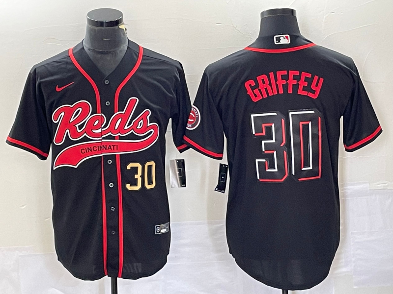 Ken Griffey Jr Number Cincinnati Reds black City Connect jersey