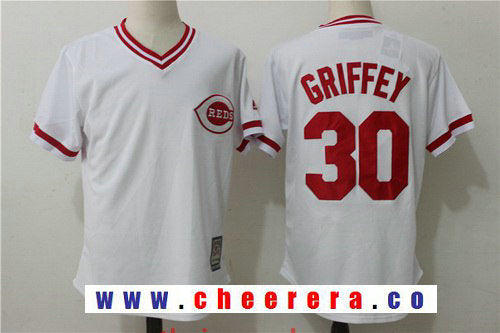 Ken Griffey Jr Cincinnati Reds white Cooperstown jersey
