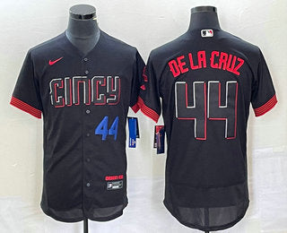 Elly De La Cruz Number Cincinnati Reds black City Connect jersey