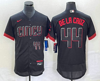 Elly De La Cruz Number Cincinnati Reds black City Connect jersey