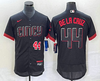 Elly De La Cruz Number Cincinnati Reds black City Connect jersey