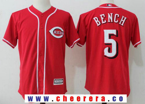 Johnny Bench Cincinnati Reds red jersey