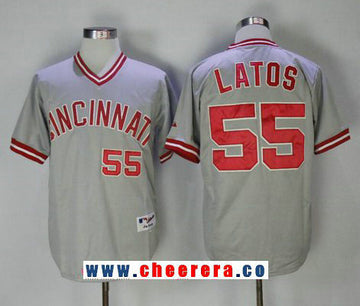 Mat Latos Cincinnati Reds gray Cooperstown jersey