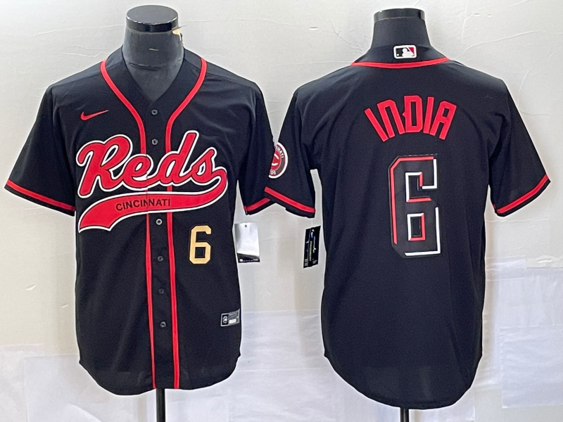 Jonathan India Number Cincinnati Reds black City Connect jersey