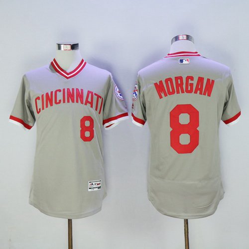 Joe Morgan Cincinnati Reds gray jersey