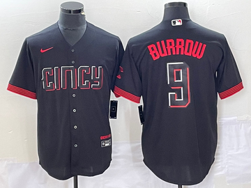 Joe Burrow Cincinnati Reds black City Connect jersey