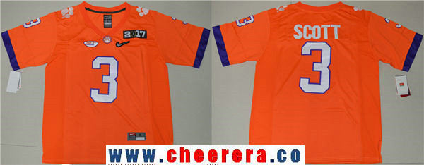 Artavis Scott Clemson Tigers orange Limited jersey