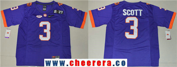 Artavis Scott Clemson Tigers purple Limited jersey