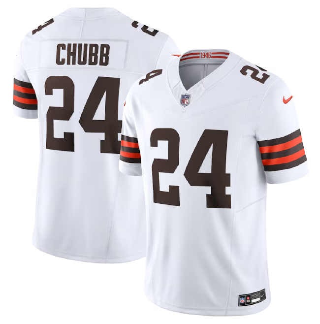 Nick Chubb Cleveland Browns white Vapor jersey