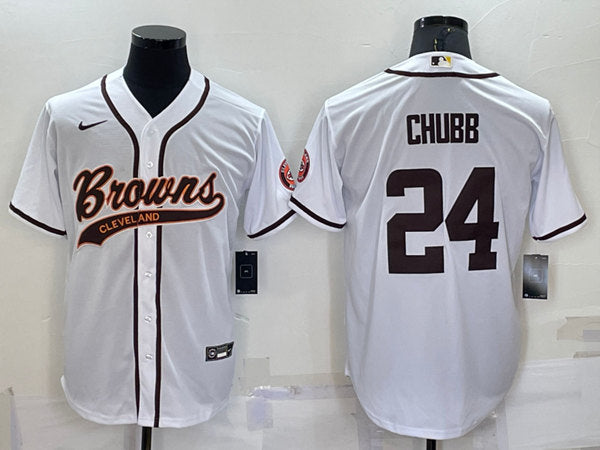 Nick Chubb Cleveland Browns white jersey