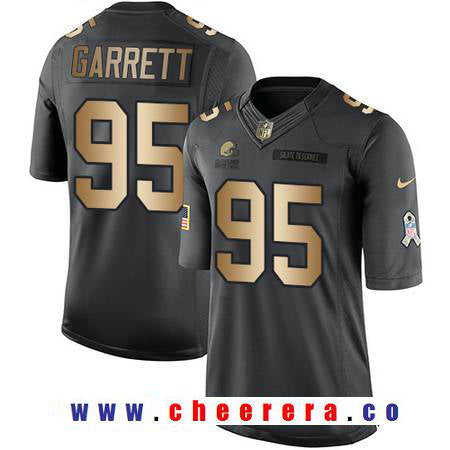 Myles Garrett Cleveland Browns anthracite Salute To Service jersey