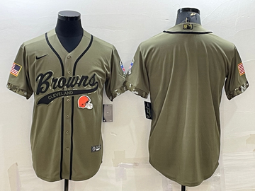 Custom Cleveland Browns olive Salute To Service jersey
