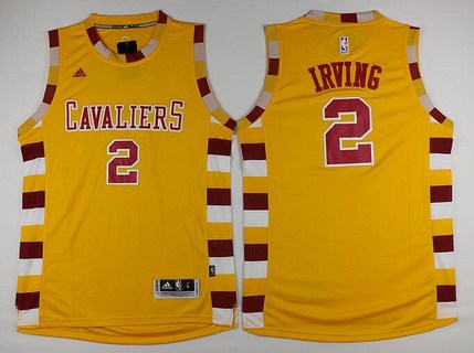 Kyrie Irving Revolution Cleveland Cavaliers gold Retro jersey