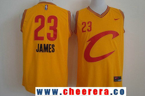 LeBron James Cleveland Cavaliers yellow Fashion jersey