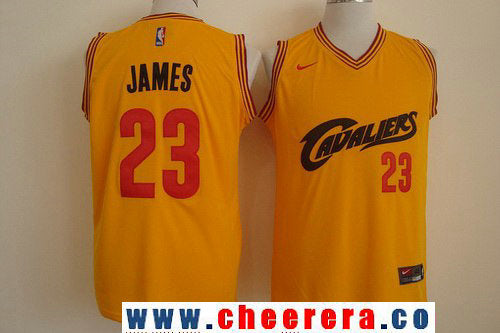 LeBron James Cleveland Cavaliers yellow Fashion jersey