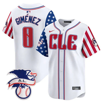 Andrés Giménez Cleveland Guardians white Vapor jersey