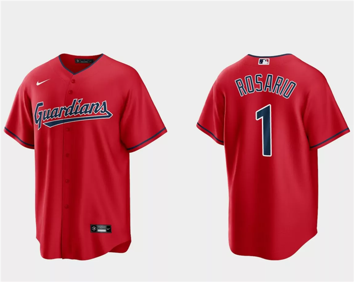 Amed Rosario Cleveland Guardians red jersey