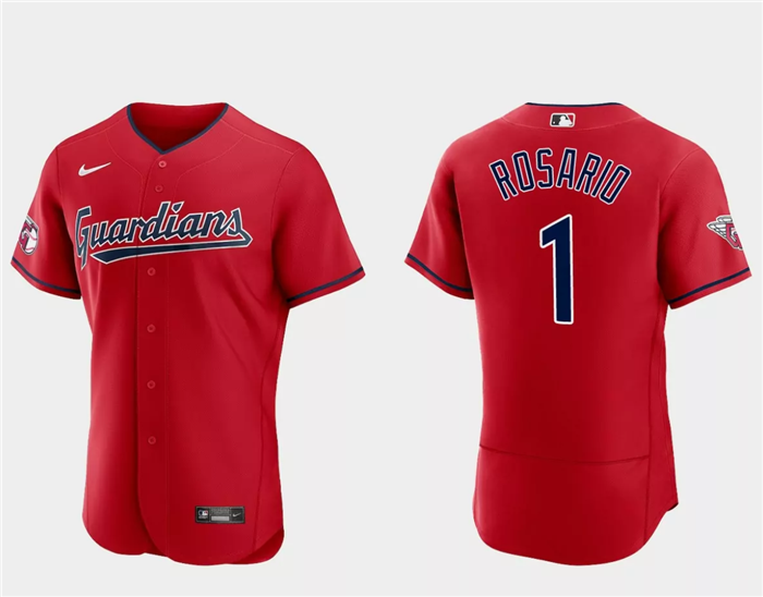 Amed Rosario Cleveland Guardians red jersey