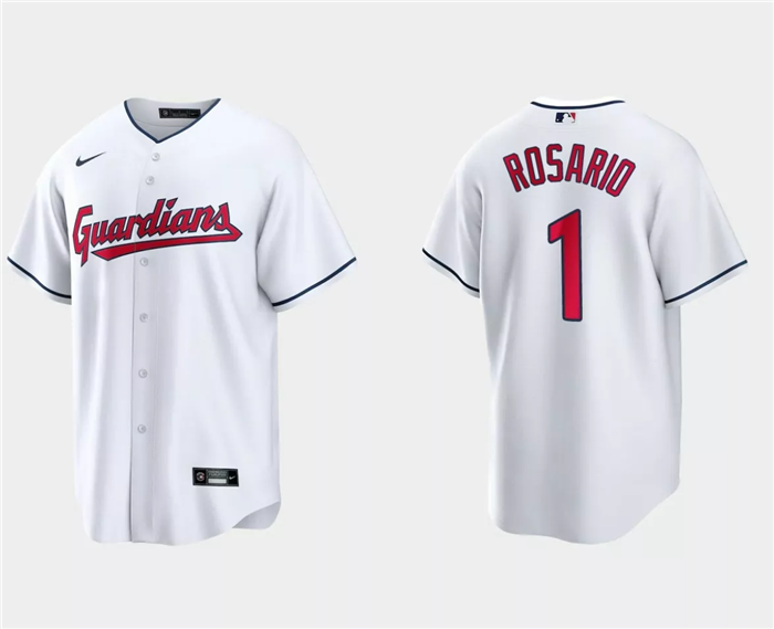 Amed Rosario Cleveland Guardians white jersey