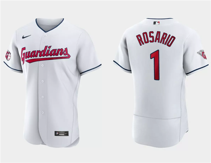 Amed Rosario Cleveland Guardians white jersey