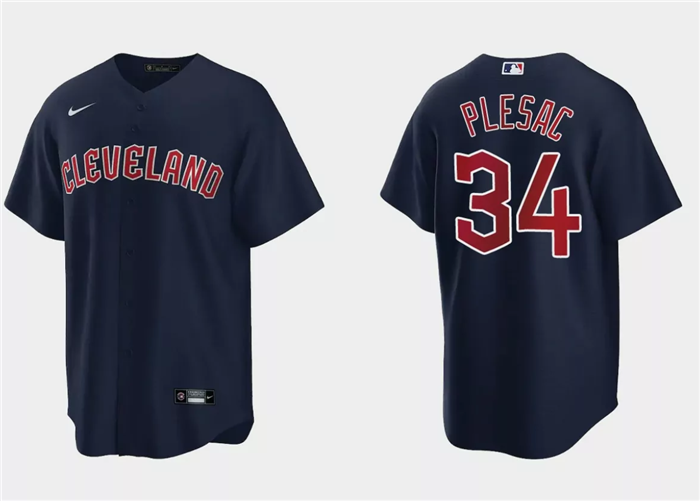 Zach Plesac Cleveland Guardians navy jersey