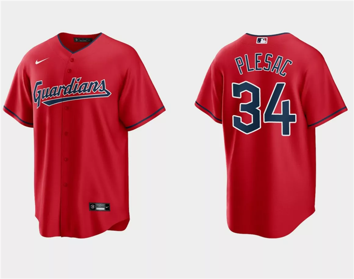 Zach Plesac Cleveland Guardians red jersey