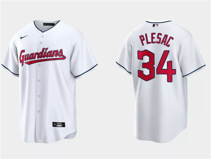 Zach Plesac Cleveland Guardians white jersey