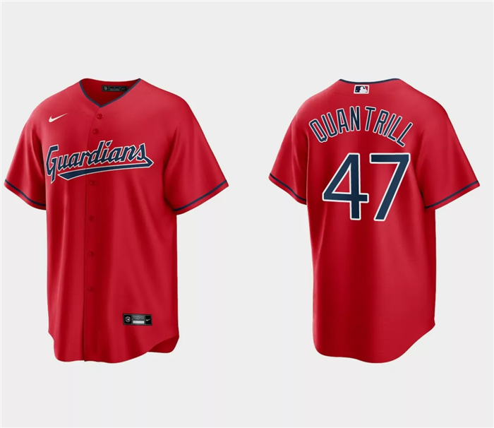 Cal Quantrill Cleveland Guardians red jersey
