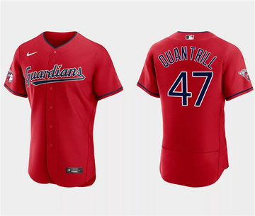 Cal Quantrill Cleveland Guardians red jersey