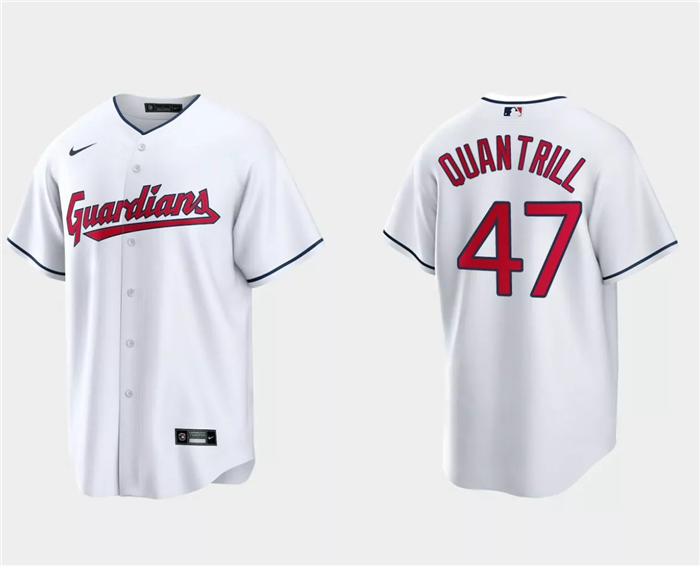 Cal Quantrill Cleveland Guardians white jersey