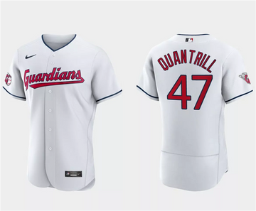 Cal Quantrill Cleveland Guardians white jersey