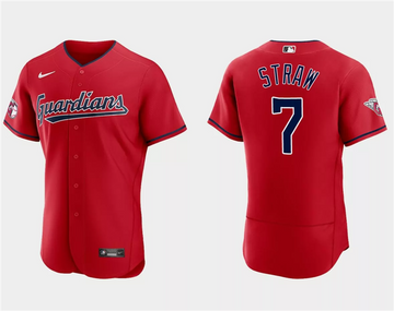 Myles Straw Cleveland Guardians red jersey