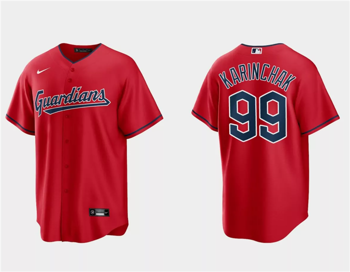 James Karinchak Cleveland Guardians red jersey