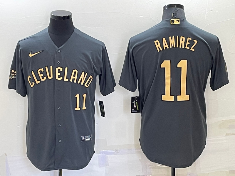 Jose Ramirez Number Cleveland Guardians grey jersey