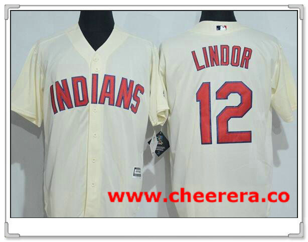 Francisco Lindor Cleveland Guardians cream jersey
