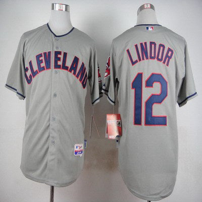 Francisco Lindor Cleveland Guardians gray jersey