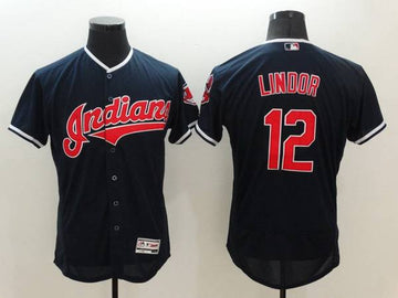 Francisco Lindor Cleveland Guardians navy jersey