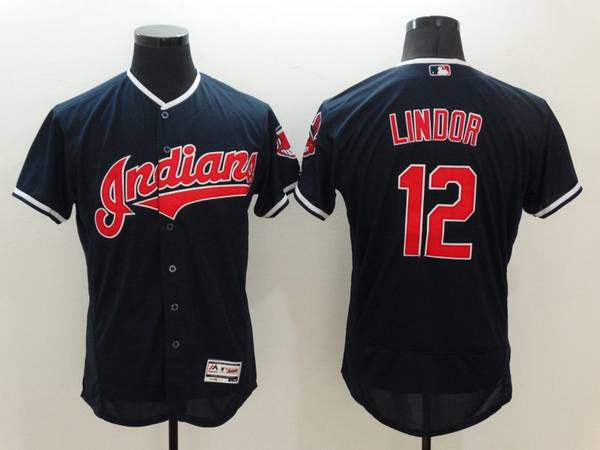 Francisco Lindor Cleveland Guardians navy jersey