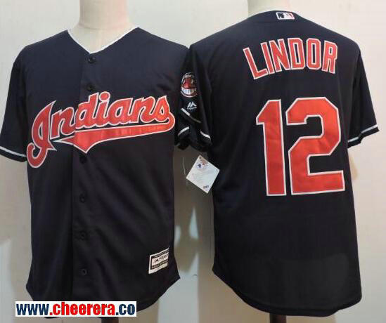Francisco Lindor Cleveland Guardians navy Alternate jersey