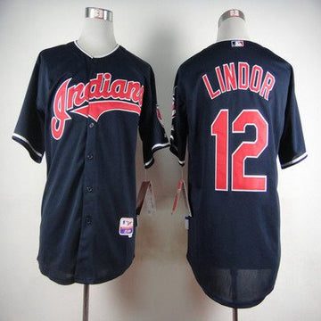 Francisco Lindor Cleveland Guardians navy jersey